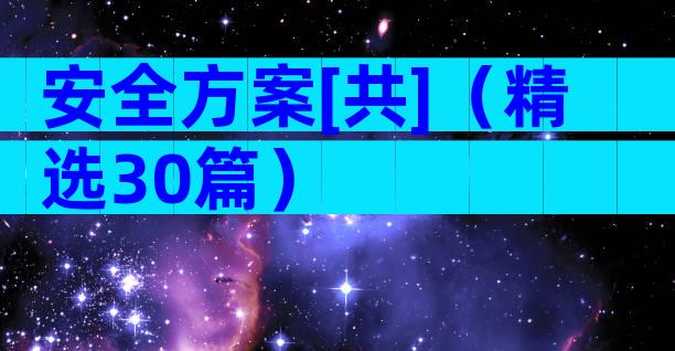 安全方案[共]（精选30篇）